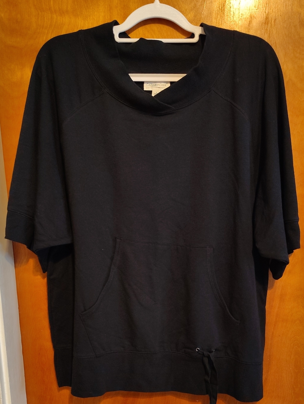 Coldwater Creek Black Short-Sleeve Sweatshirt